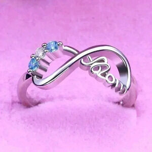 New 14k Gold Plated Silver Sapphire Mom Ring